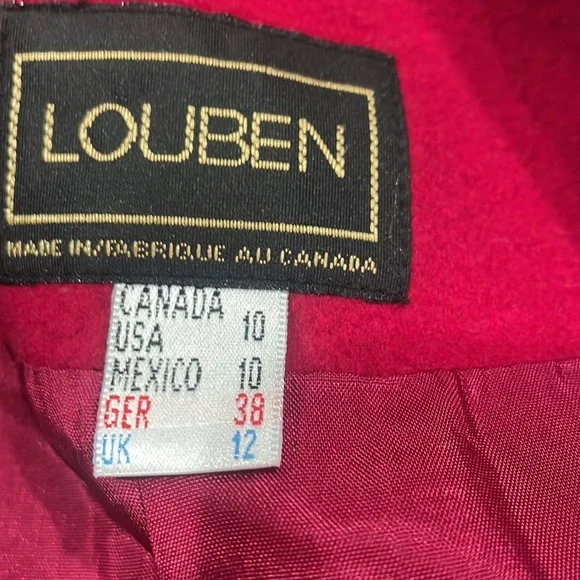 Women’s Jacket Brand: Louben size 10 Red - Picture 3 of 5